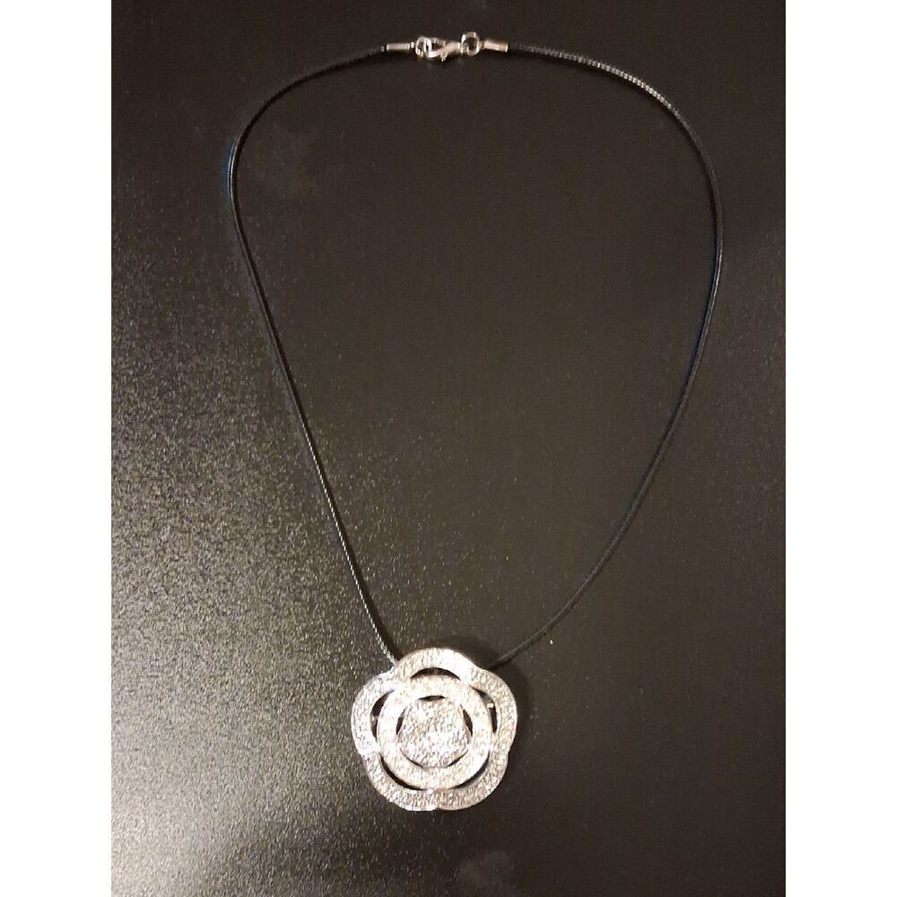 Vintage Silver Rhinestone Brooch With Loop Necklace Marked Best.